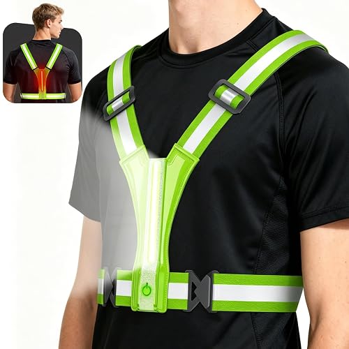 Cuvccn LED Reflective Vest Super Bright Lighting