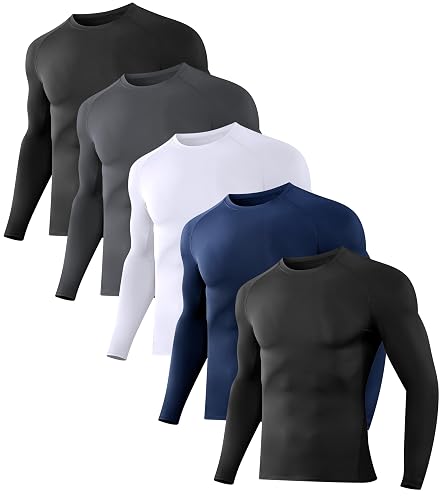Dalavch 5 Pack Men’s Compression Shirts Long
