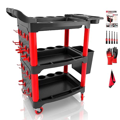DESEQPT Auto Detailing Cart with Wheels