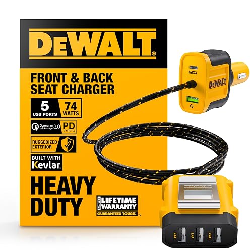 DEWALT Heavy Duty 5 Port USB Car
