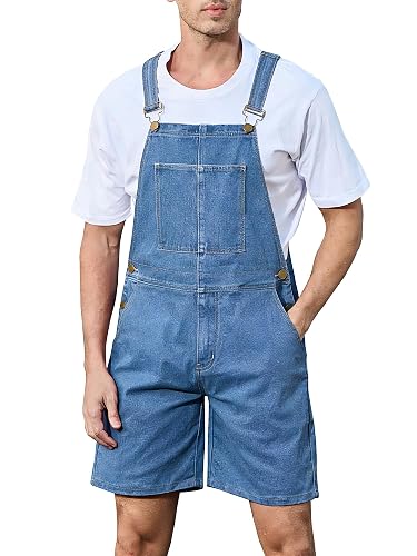 Dickcars Men's American Flag Shorts Overalls with