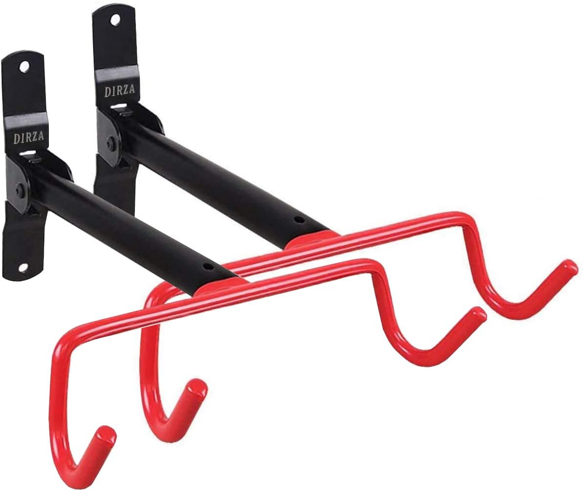 Dirza Foldable Wall Bike Hangers (2-Pack): Horizontal Garage Storage Mounts