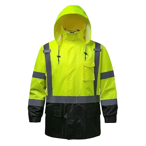 DPSAFETY Reflective Rain jackets for men waterproof