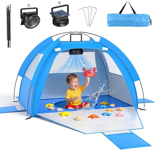 Dsquu Baby Beach Tent Solar Cooling Fan