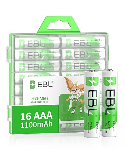 EBL Rechargeable AAA Batteries Ready2Charge 1100mAh 1.