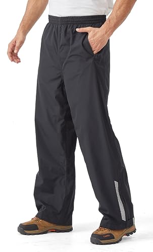 EIGIOO Men's Packable Rain Pants Waterproof Windproof