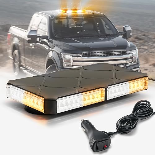 ELECHOI Amber/White Rooftop Magnetic Strobe Lights for