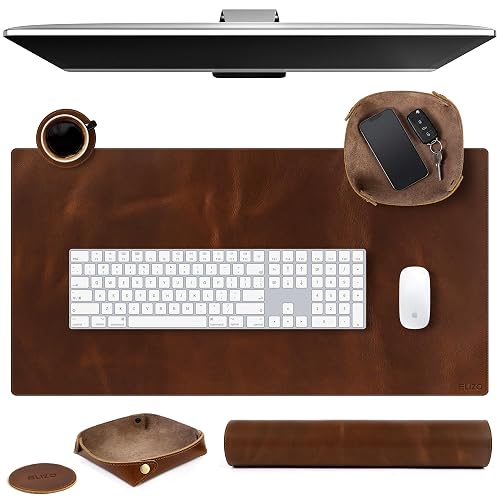 ELIZO Leather Desk Pad Set Real Leather