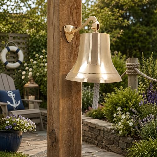 Enormous Wall Hanging Ship Bell with Rope