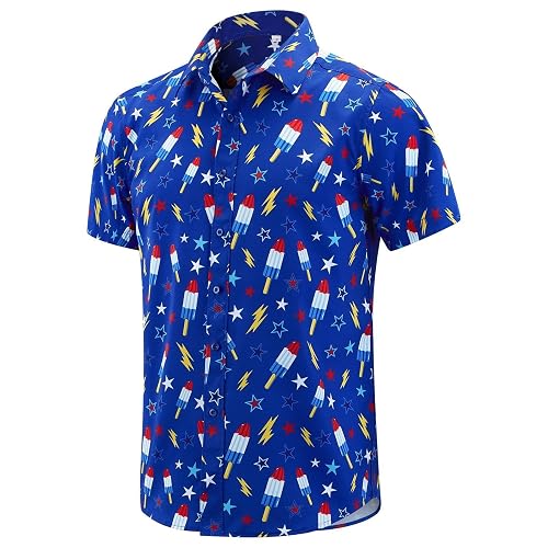 EUOW Men's Hawaiian Shirt Short Sleeve Printed