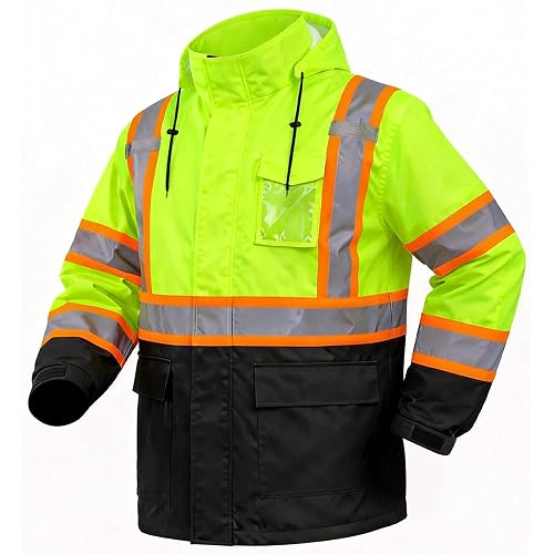FATONE Hi Vis Rain Jacket Waterproof Class