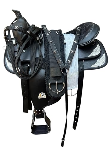 FEED N CARE Synthetic Western Saddle Set