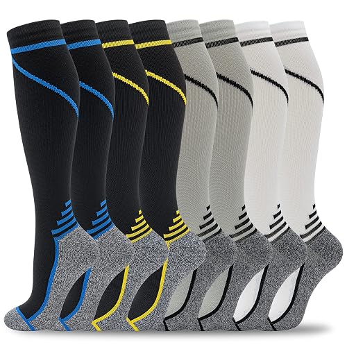 fenglaoda 8 Pairs Compression Socks for Men