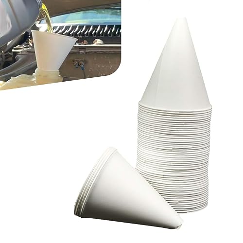 Ferianl 50PCS Paper Funnels for Motor Oil