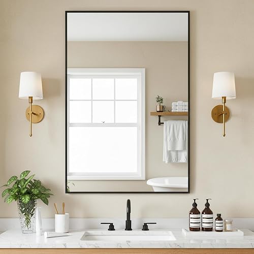 FICTOR Bathroom Vanity Mirror-Black