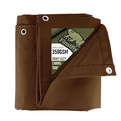 FinstBy 10x12 ft Canvas Tarp with Rustproof
