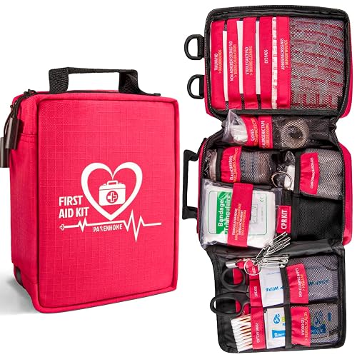 First Aid Kit with Rapid-Response Labeled Compartments
