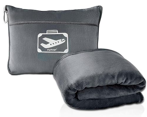 FlyHugz Grey Travel Blanket & Pillow Set