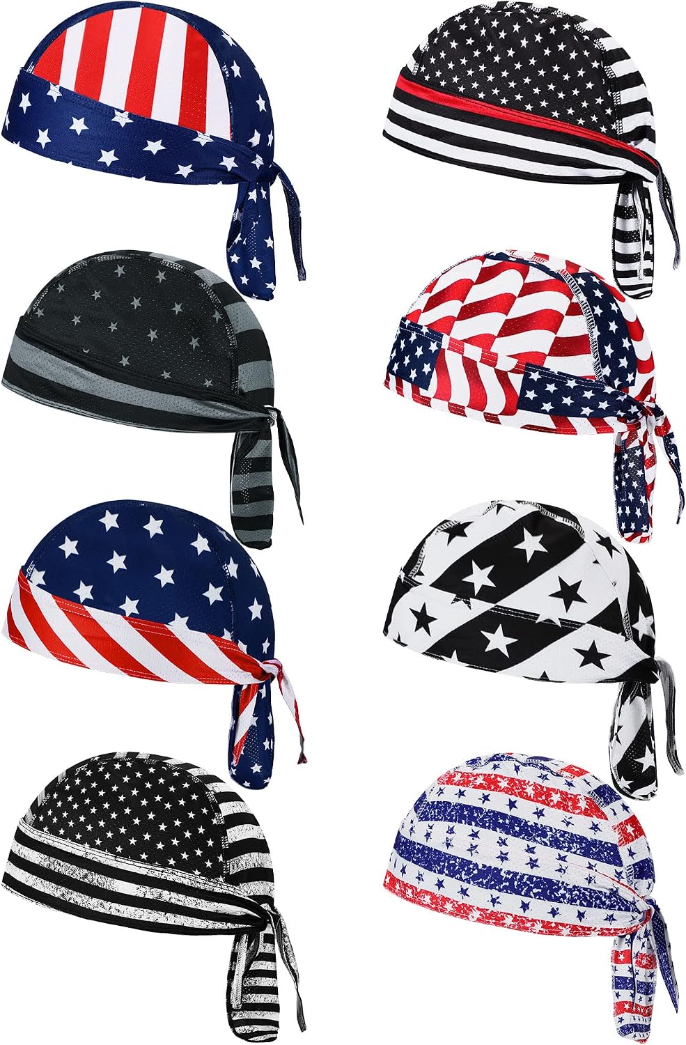 Foaincore 8 Pack Do Rag Skull