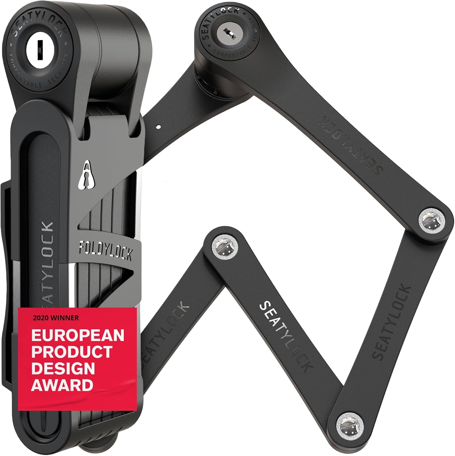 Seatylock FoldyLock Compact folding bike lock with carrying case and keys for bikes and scooters