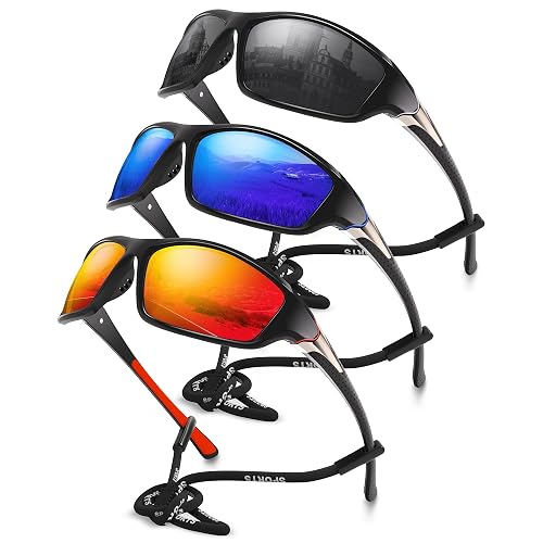 Foliful 3 Pack Polarized Sports Sunglasses for