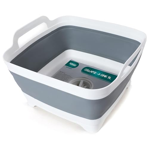 FOSJGO Collapsible Dish Basin with Drain Plug