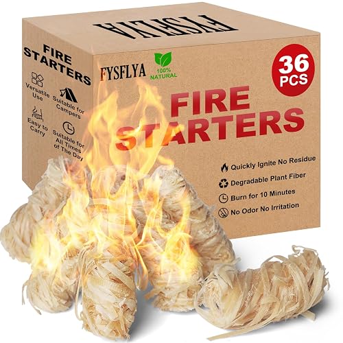 FYSFLYA 36PCS Fire Starter-Natural Fire Starters for