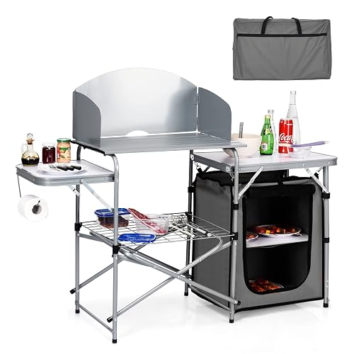 Giantex Grill Table with 26'' Tabletop and