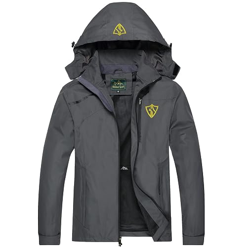 GIISAM Mens Windproof Jacket Waterproof Lightweight Mountain