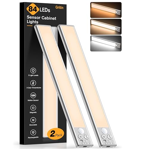 Gritin 10.2inch Under Cabinet Lighting Rechargeable 2