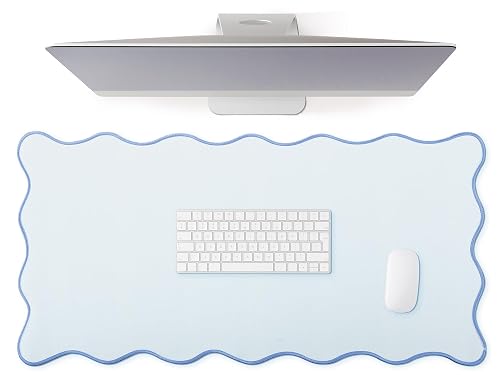 Hahafelt Scalloped Desk Mat Large Desk Pad