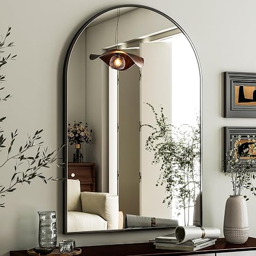 HARRITPURE Arched Wall Mirror 24"x36" – Black