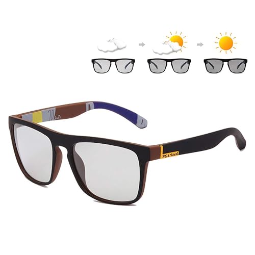 HCYCFY Photochromic Polarized Driving Sunglasses Men Square