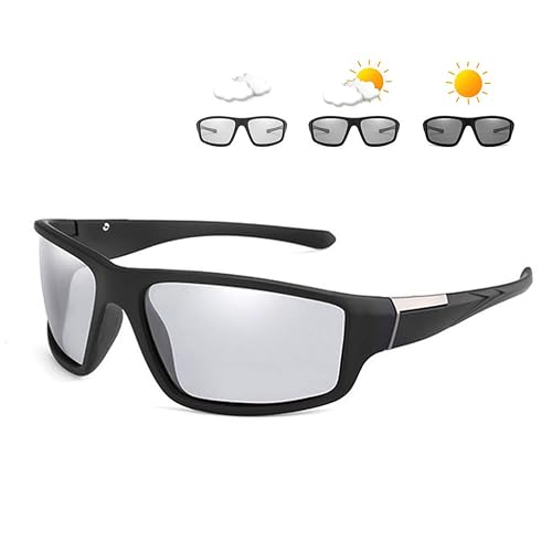 HCYCFY Photochromic Polarized Sports Sunglasses for Men