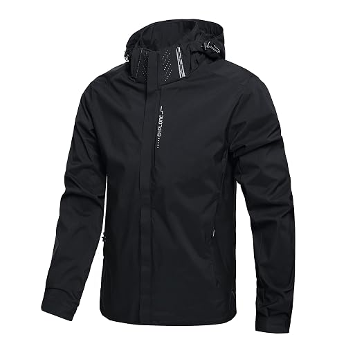 Hikevitang Men's Lightweight Waterproof Rain Jacket