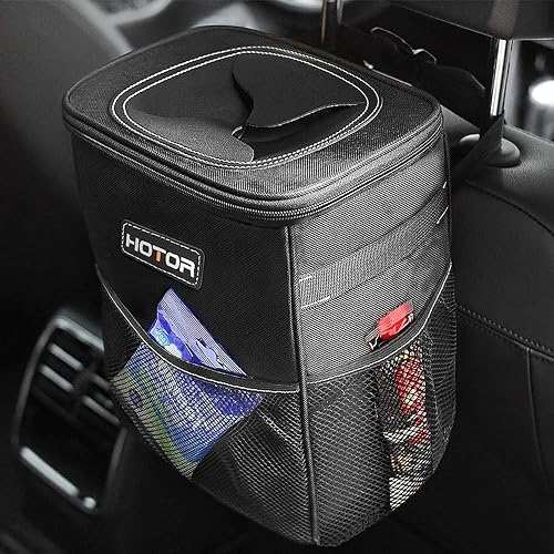 HOTOR Car Trash Can with Lid and