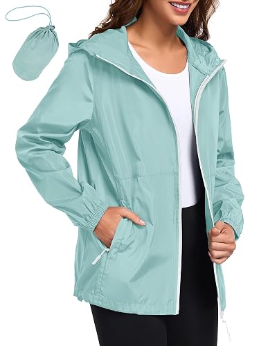 Hount Womens Waterproof Rain Jacket Lightweight High