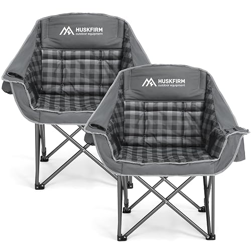 Huskfirm 2 Pack Camping Chairs Oversized Padded