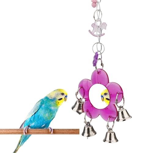 Hypeety Pet Bird Mirror with Bell Interactive