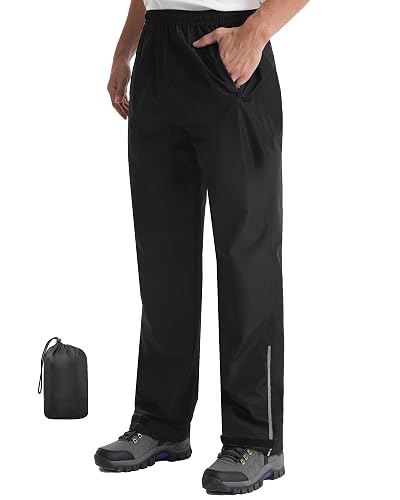 iCreek Men's Packable Rain Pants Waterproof Lightweight