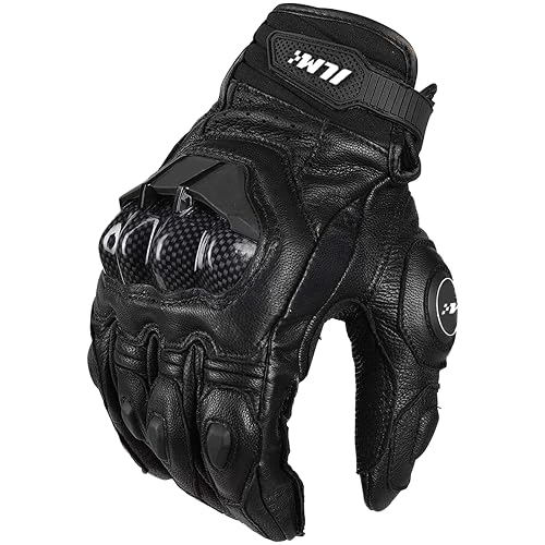 ILM Air Flow Leather Motorcycle Gloves Touchscreen
