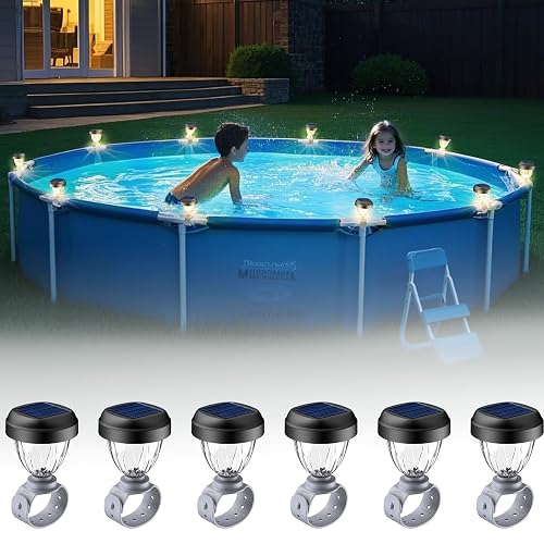 JEMULICE Solar Pool Lights for Above Ground