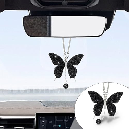JOYCOURT Bling Butterfly Diamond Car Hanging Accessories