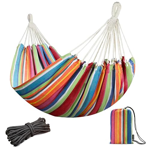 JoyView Brazilian Double Hammock with Hanging Ropes