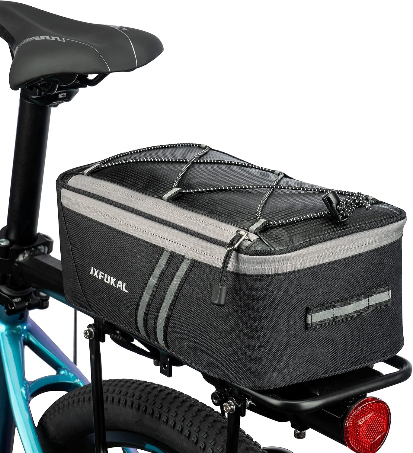 JXFUKAL Waterproof Rear Rack Bag: 7–12L Pannier with Rain Cover for E-Bikes