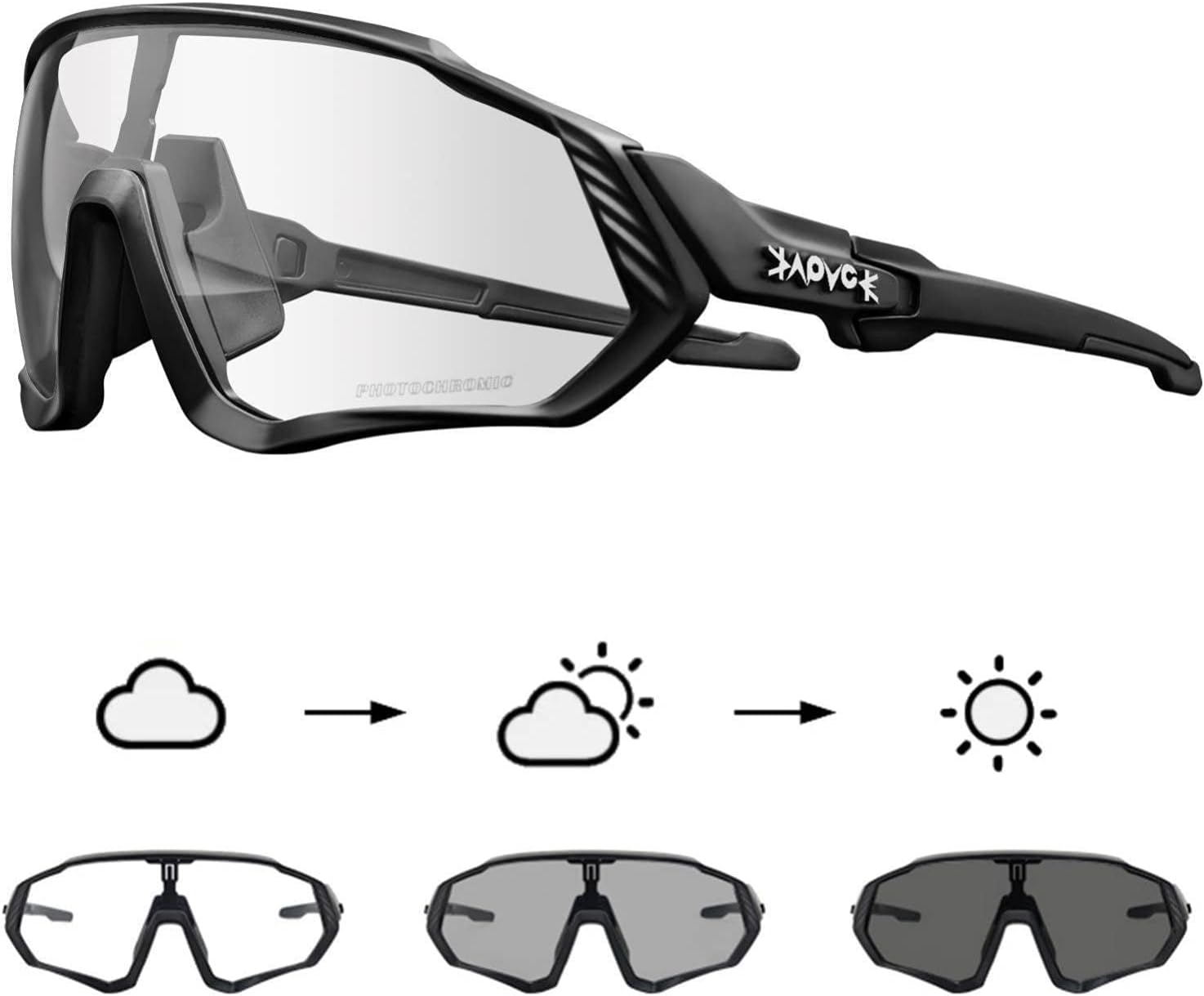 KAPVOE Cycling Photochromic Sunglasses Mountain
