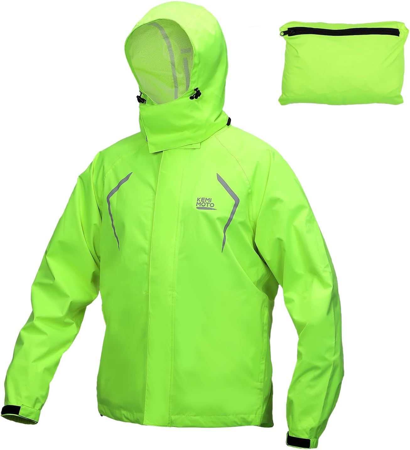 KEMIMOTO Mens Packable Cycling Rain Jacket