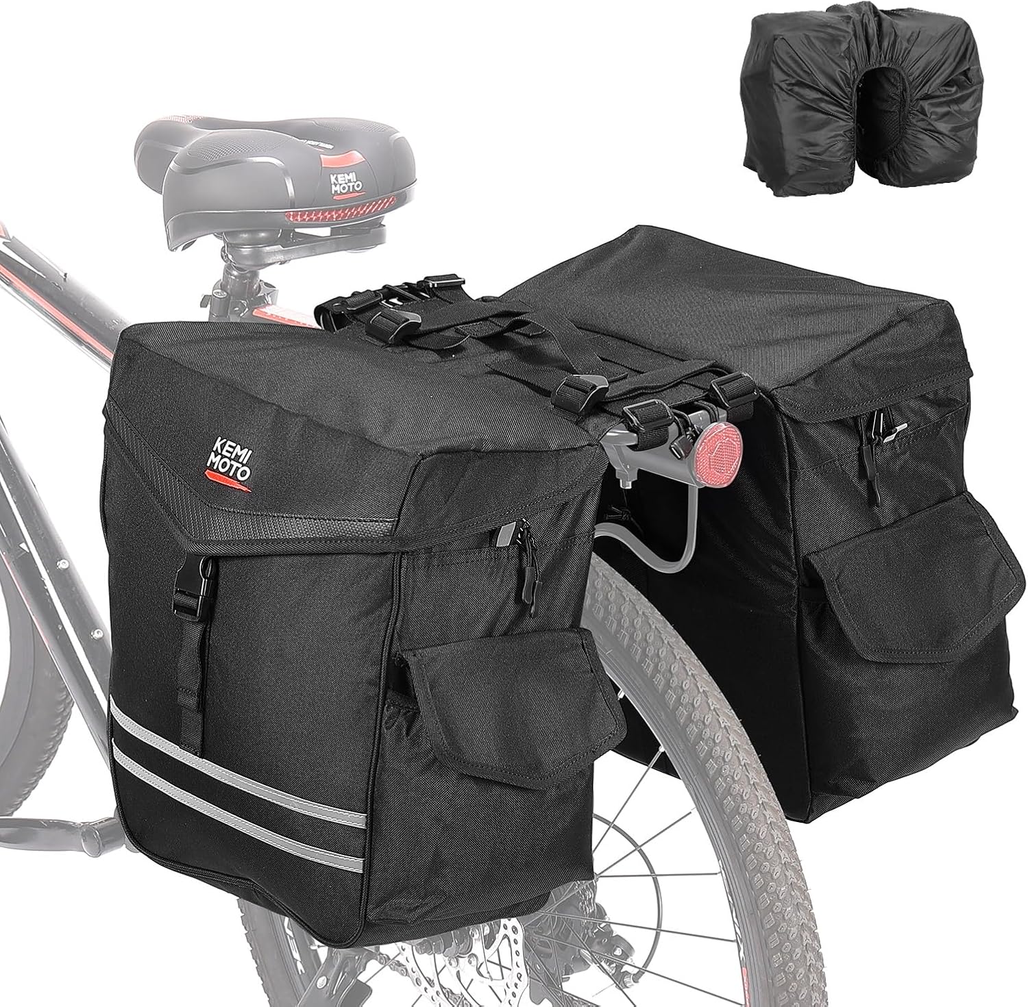KEMIMOTO Panniers Waterproof Saddlebags Reflective