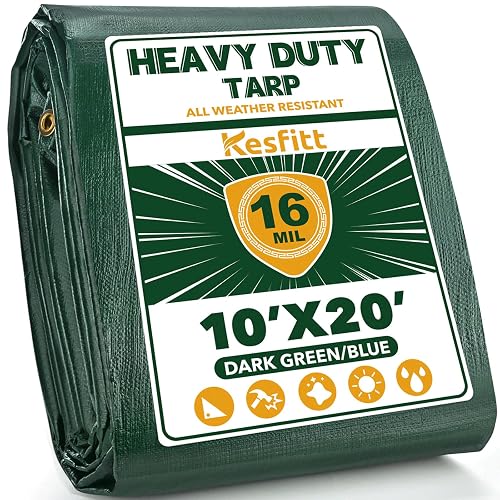 Kesfitt 16 Mil Heavy Duty Waterproof Tarp