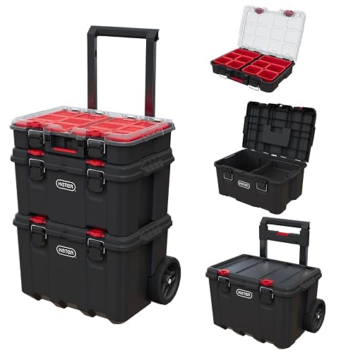 Keter Stack-n-Roll Modular Tools Organizer for Garage